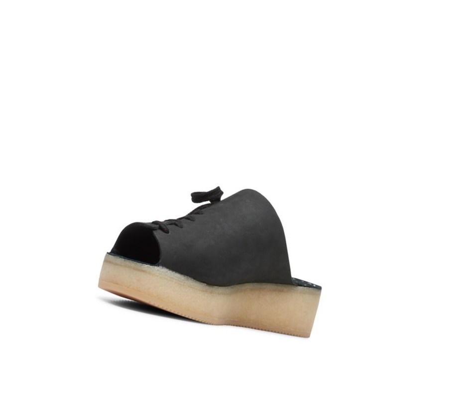 Femme Wallabee Clarks Wallacraft Open Nubuck Noir - france PPB-02207632