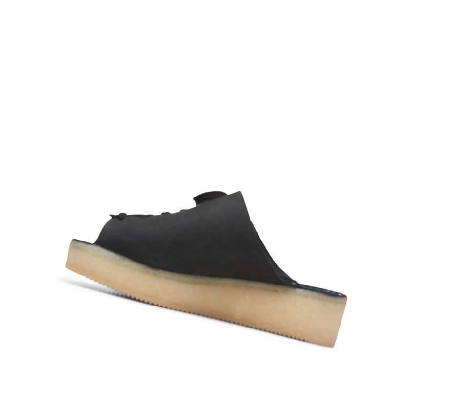 Femme Wallabee Clarks Wallacraft Open Nubuck Noir - france PPB-02207632