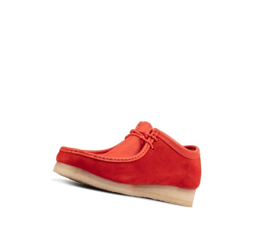 Femme Wallabee Clarks Classiche Daim Rouge - france ZGI-00956855