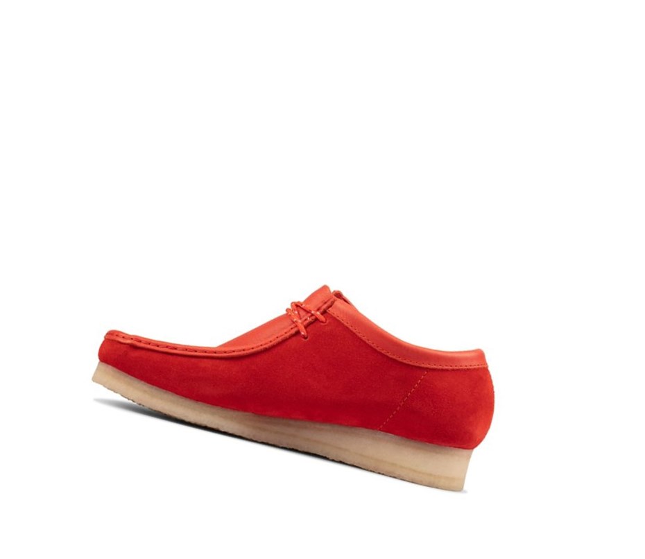 Femme Wallabee Clarks Classiche Daim Rouge - france ZGI-00956855